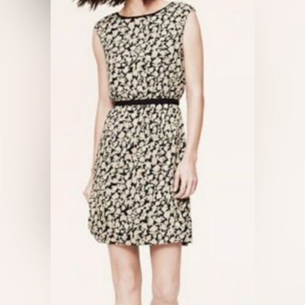 LOFT Black and White Sleeveless Mini Sundress